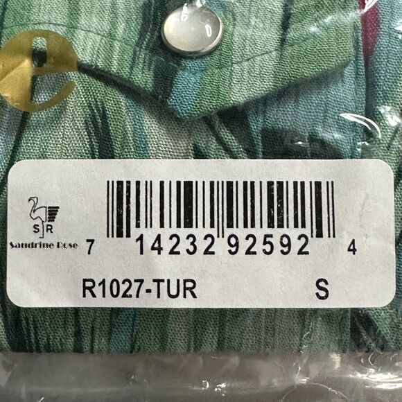 Sandrine Rose Hawaiian Floral Pearl Snap Front Shirt Women Small NWT Made in USA - Picture 10 of 11